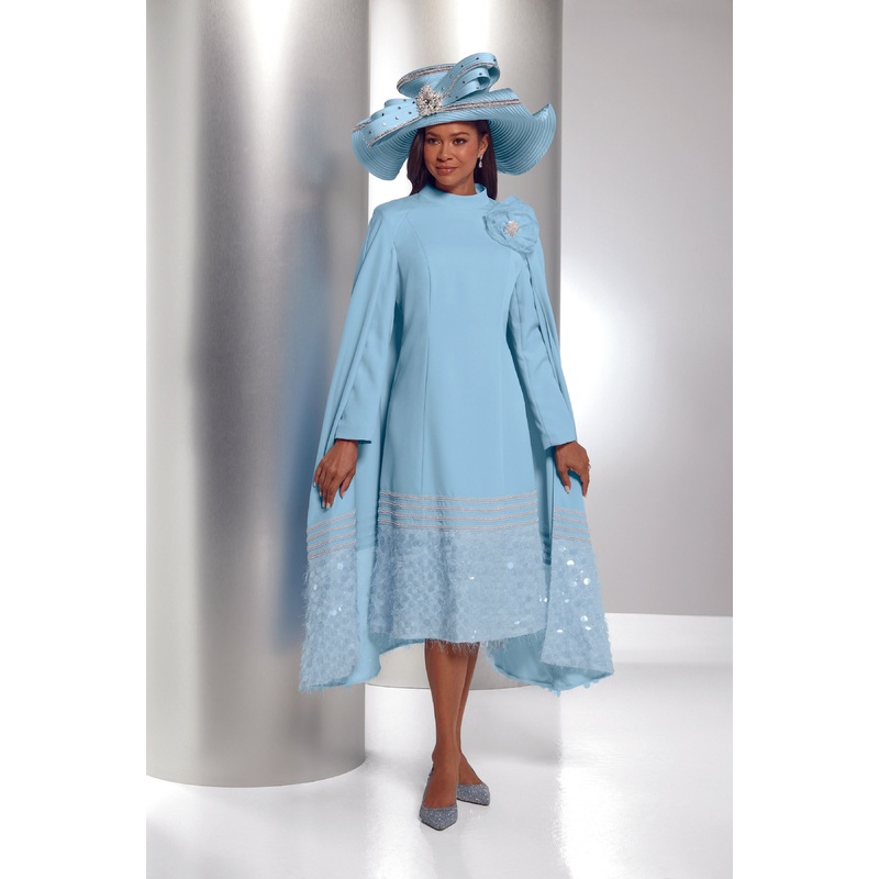 Shine of the Times Cape Dress by Lisa Rene Black Label SOFT BLUE 10
