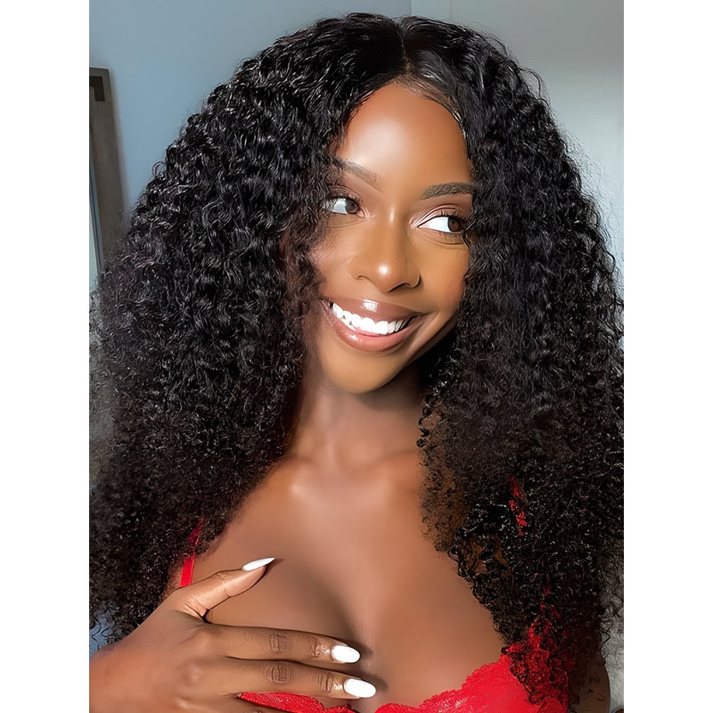 CurlyMe Deep Wave 180% Density U part Wig Human Hair Glueless No Lace Wig 8 180%