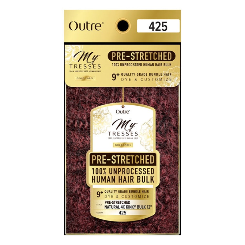 Outre Mytresses Gold Label 100% Human Hair Braid – PRE-STRETCHED NATURAL 4C KINKY BULK 12 27