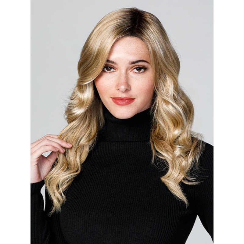 Top Coverage Wavy 18″ | Lace Front Synthetic Hair Topper (Mono Top) 1B
