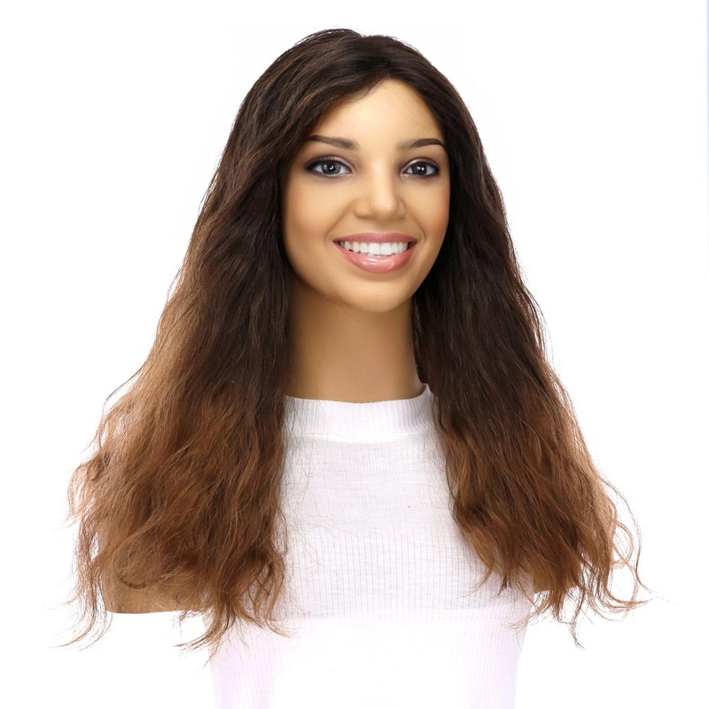 20″ Divine Lace Top Topper Dark Brown Ombre Wavy Zig Zag Lace Front