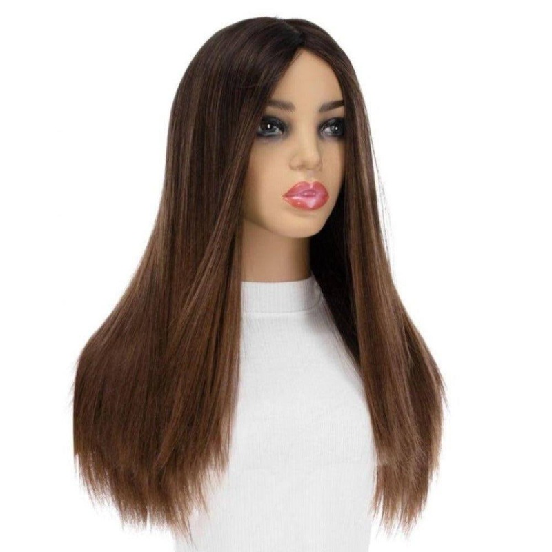 22″ Reese Silk Top Wig Dark Brown Ombre Zig Zag Lace Front