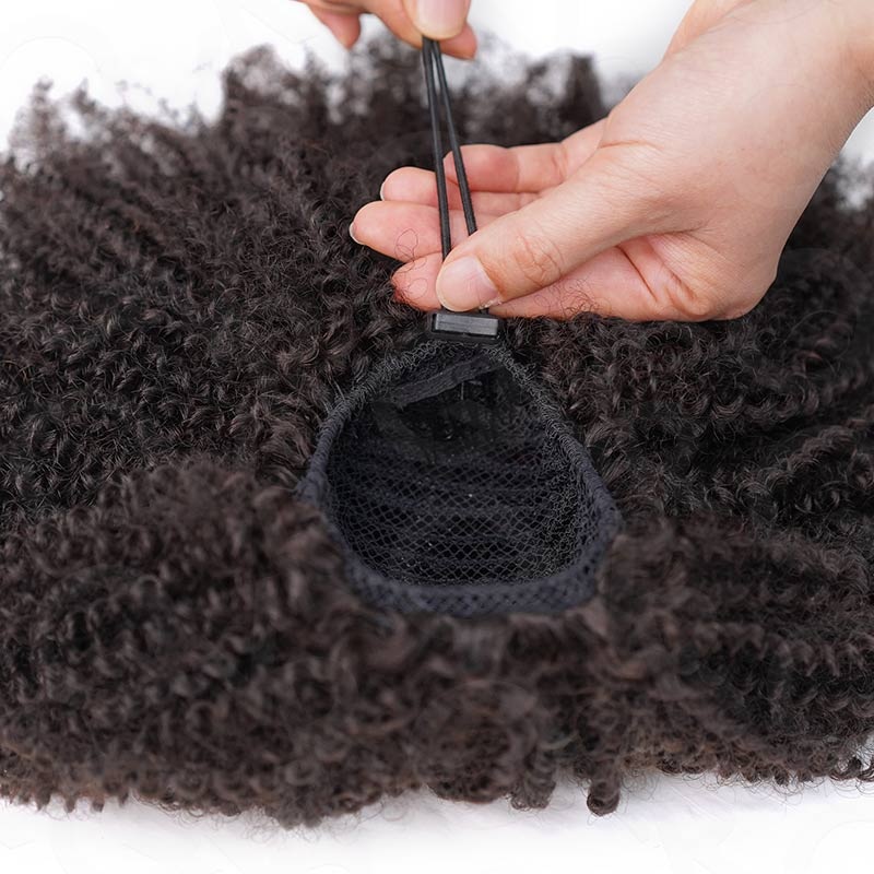 50% OFF| Drawstring Ponytail Extension Afro Kinky Curly Human Hair Ponytail Hairstyle Afro Kinky Curly 14”