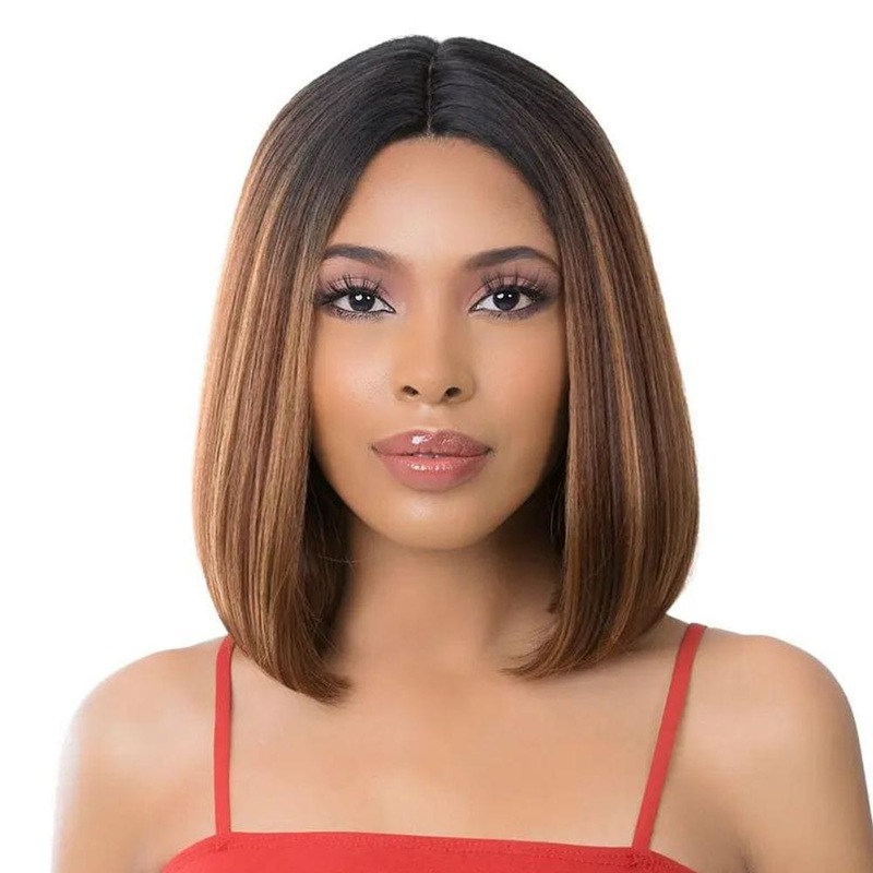 It’s A Wig! Natural Skin Top Synthetic Lace Part Wig – St. Dios 1 JET BLACK