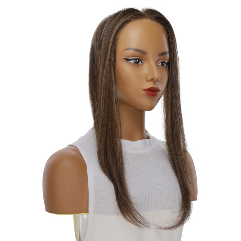 16″ Hairline Topper #Dark Brown w/ Highlights 3 cm