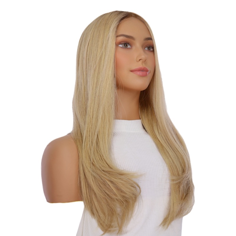 24″ Gisele Silk Top Wig Golden Blonde Zig Zag Lace Front
