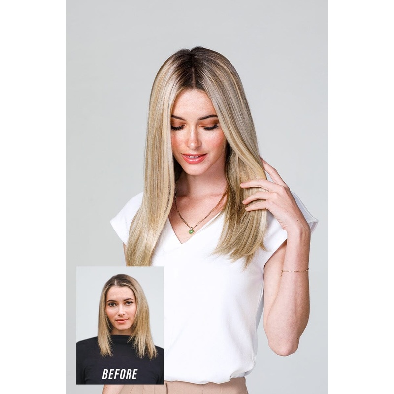 easiPart T HD 18″ Topper by Jon Renau | Easihair 1B Hot Fudge