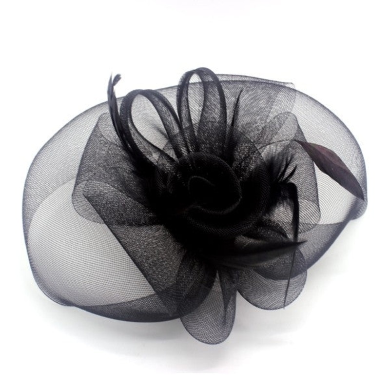 FLOWER FASCINATOR BLACK/BKBK Os