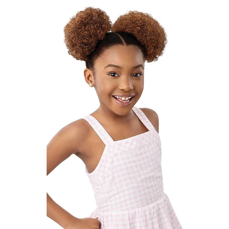 Outre Lil Looks Drawstring Ponytail – Duo Puffs 1 JET BLACK
