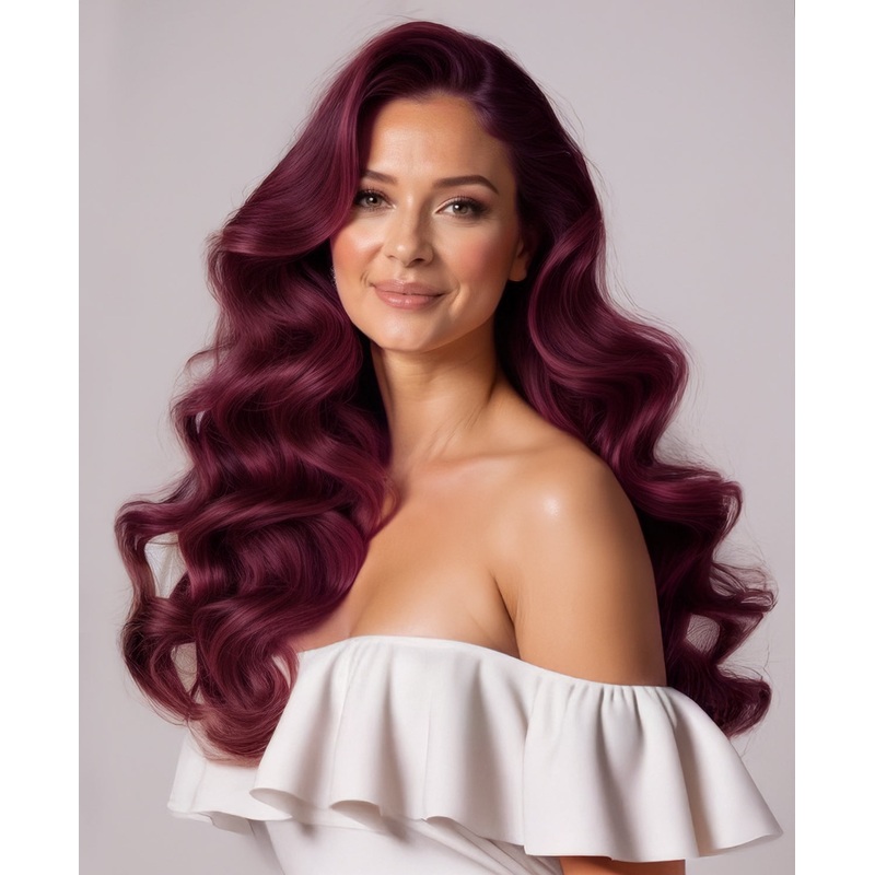 clip-in hair extensions cherry red. 14″ Classic