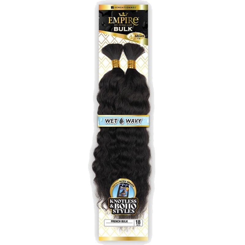 Sensationnel Empire 100% Human Hair Wet & Wavy Braids – FRENCH BULK 18″ 1