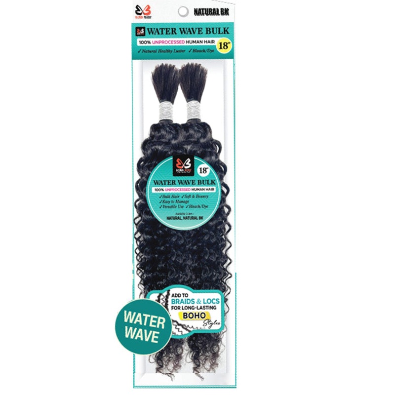 Bobbi Boss 100% Unprocessed Human Hair Bulk – WATER WAVE BULK 18″ 30