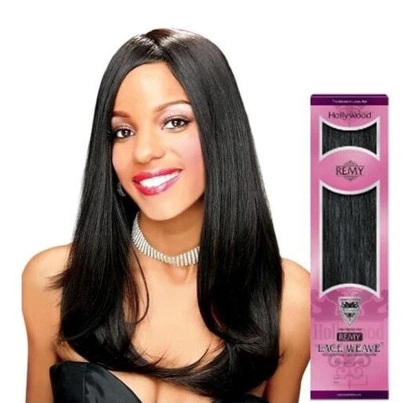 Hollywood Remy 100% Human Hair Lace Weave – STRAIGHT 10/14″ 10 1B