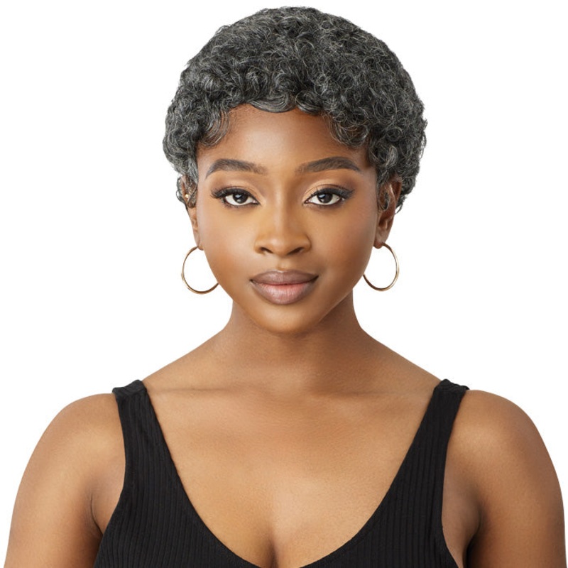 Outre Fab & Fly Gray Glamour 100% Human Hair Full Wig – HH-CARLIE NBLK