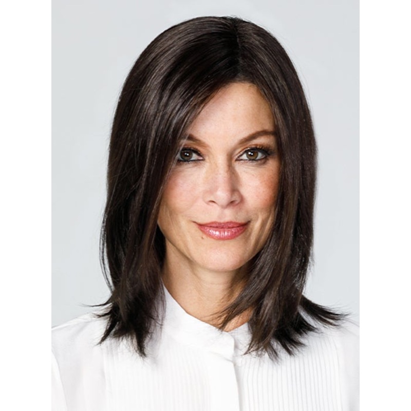 Top Coverage 12″ | Lace Front Synthetic Hair Topper (Mono Top) 1B