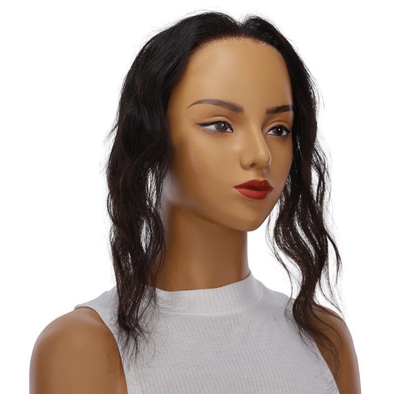 12″ Hairline Topper #Soft Black Wavy 3 cm