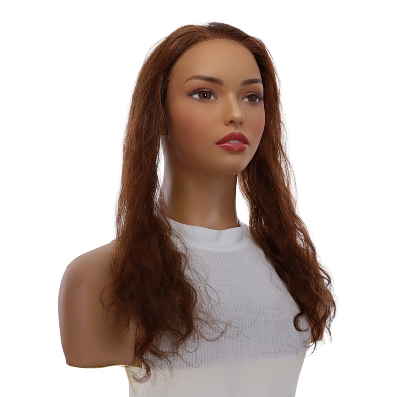 16″ Hairline Topper #Auburn Wavy 3 cm