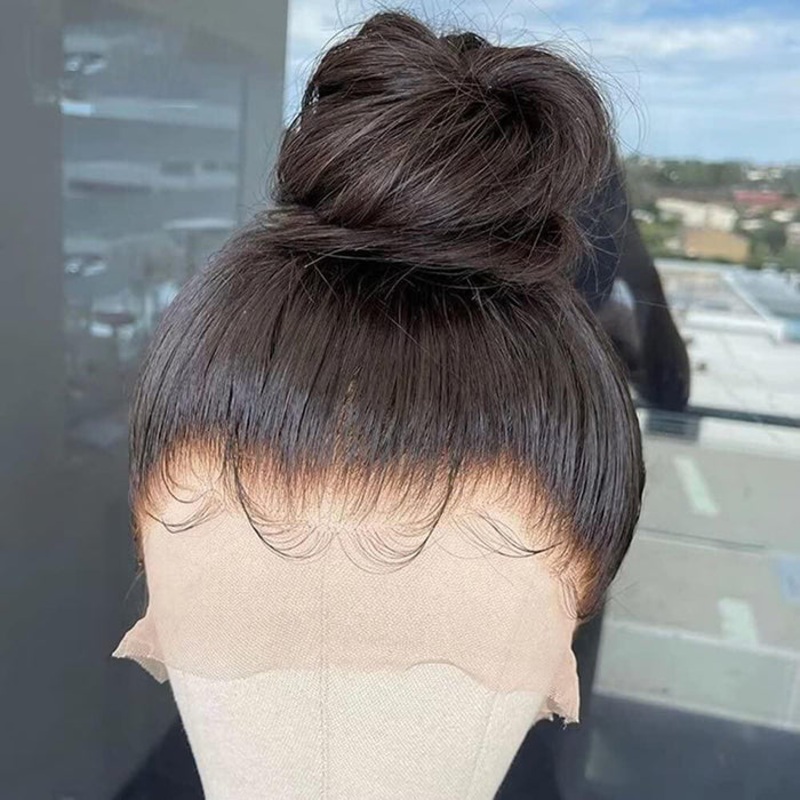360 HD Lace Wig Wear Go Pre-Bleached Straight Human Hair Glueless Wigs Pre-Plucked Lace Front Wig 12 Normal 360 Lace Wig 150%