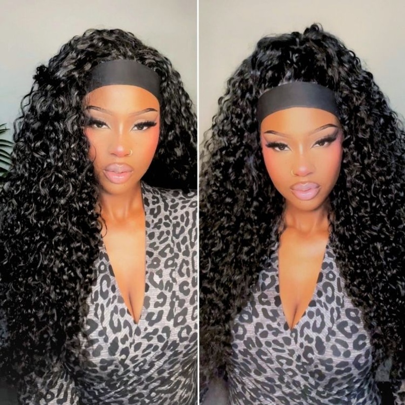 Luvme Too Easy Texture Wig 180% Density Water Wave Glueless Headband Wig Flexi-Fit Drawstring (Get Free Trendy Headbands) 14