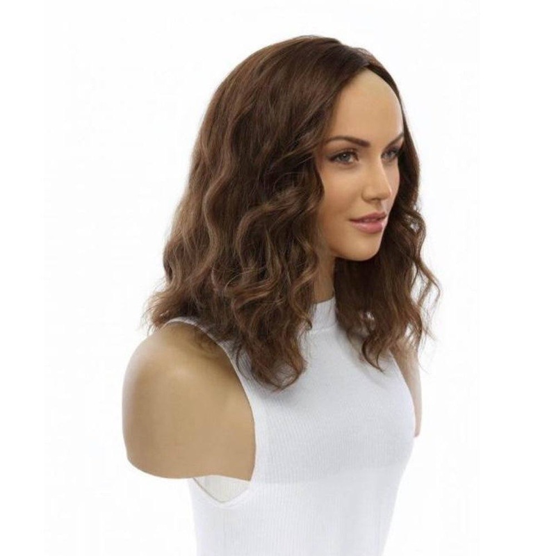 14″ Emerald Silk Top Topper Medium Brown Babylight Wavy 5 x 6″