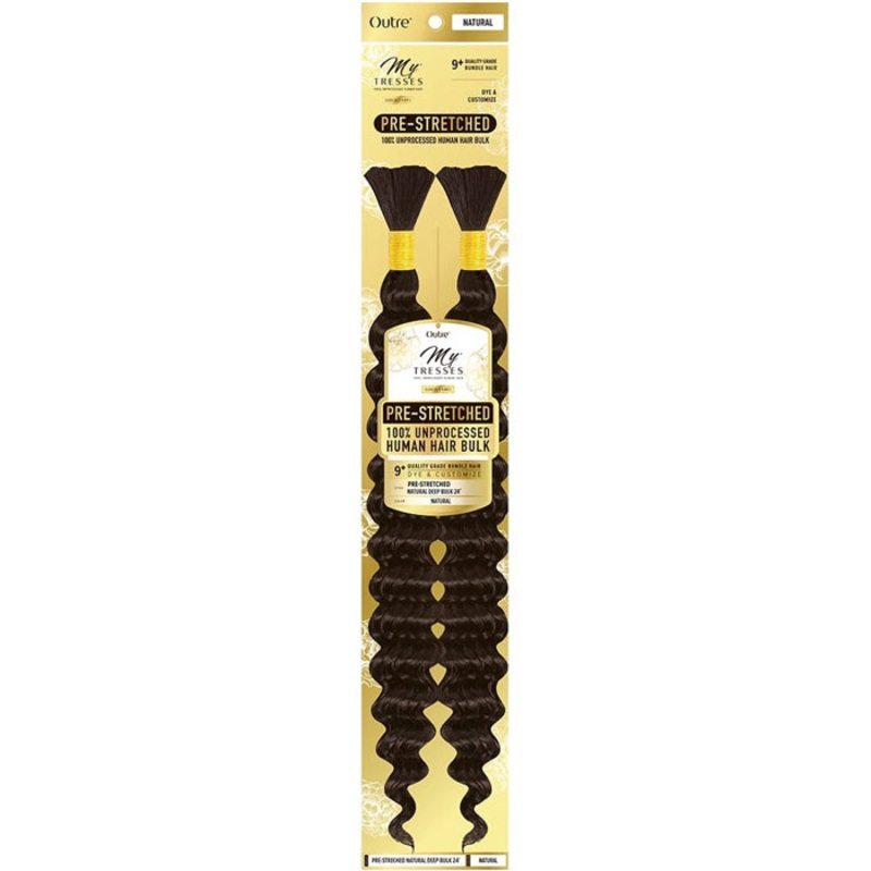 Outre Mytresses Gold Label Braids 100% Unprocessed Human Hair – PRE-STRETCHED NATURAL DEEP BULK 24″ NA