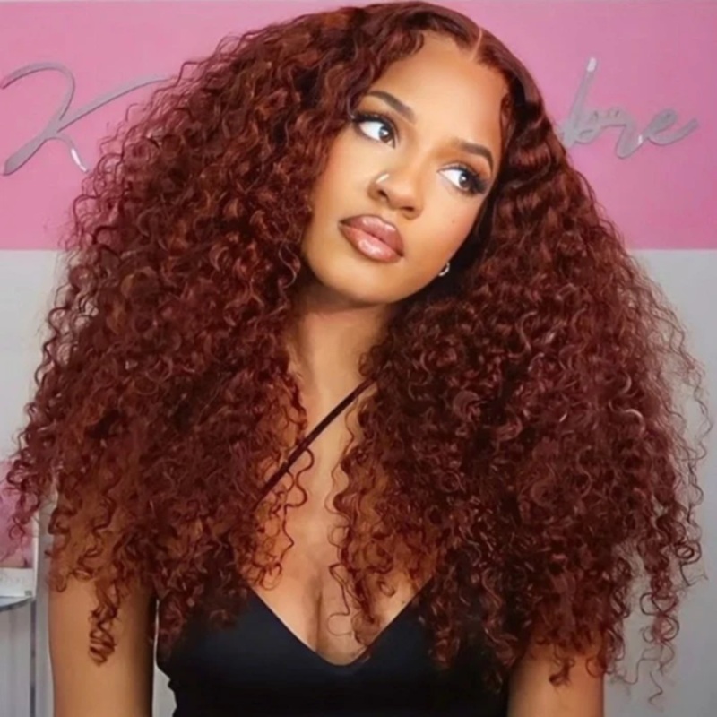 8×5 HD Lace Glueless Wig 33# Reddish Brown Water Wave 100% Human Hair Wig 10A Quality 20 Water Wave 8×5 PartingPlus (Pre-cut) 220%