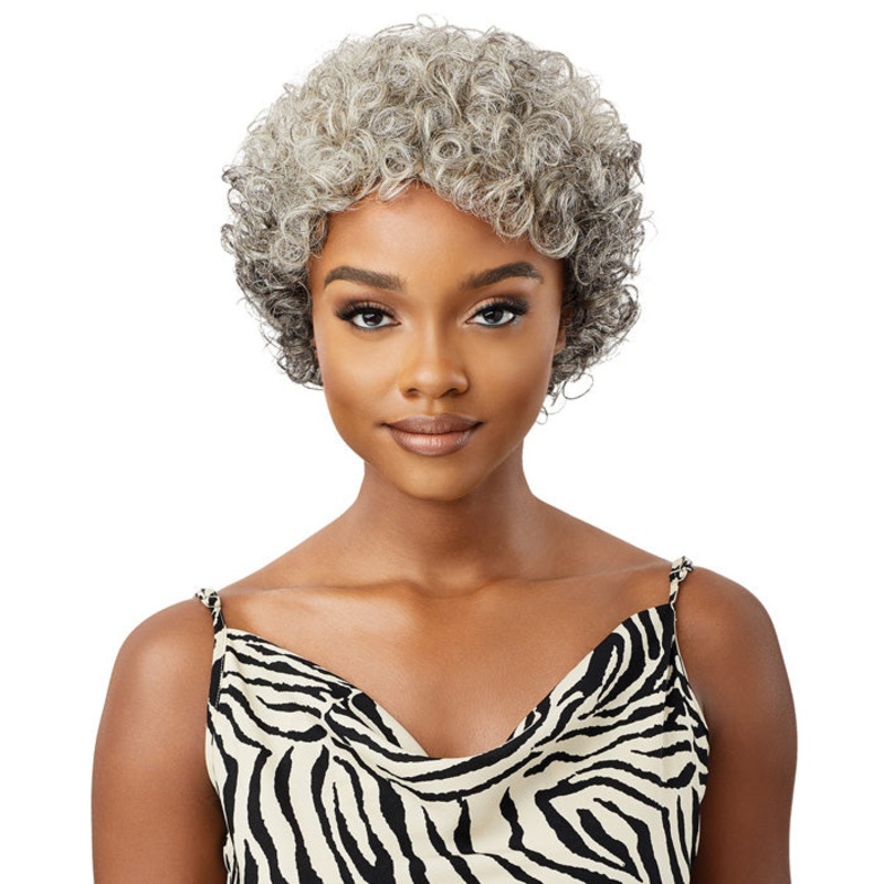 Outre 100% Human Hair Fab & Fly Gray Glamour Full Cap Wig VERONICA 34