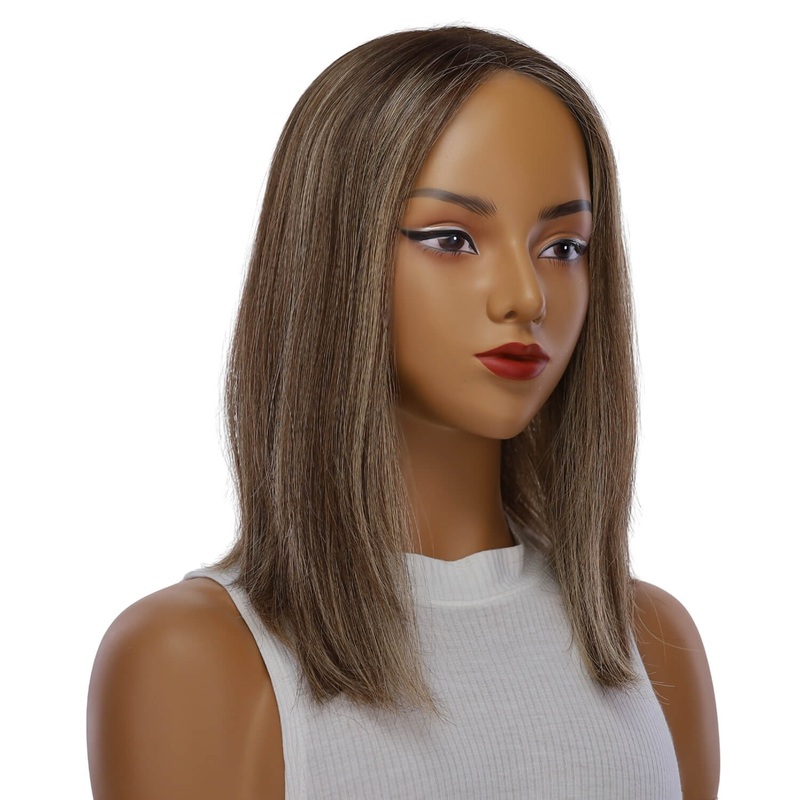 16″ Divine Lace Top Topper Medium Brown w/ Highlights Zig Zag Lace Front