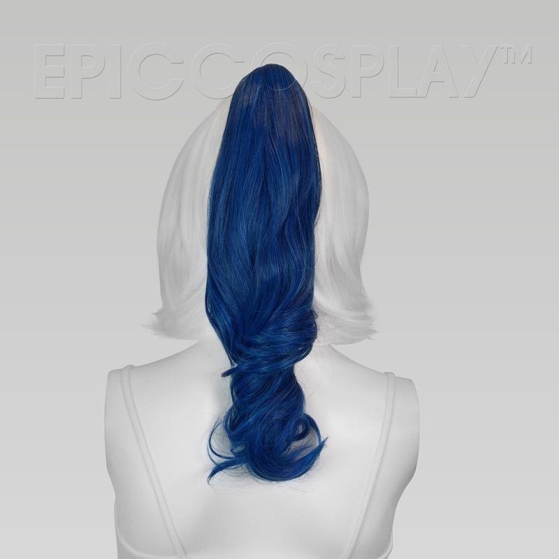 20″ Shadow Blue Curly Ponytail Clipon