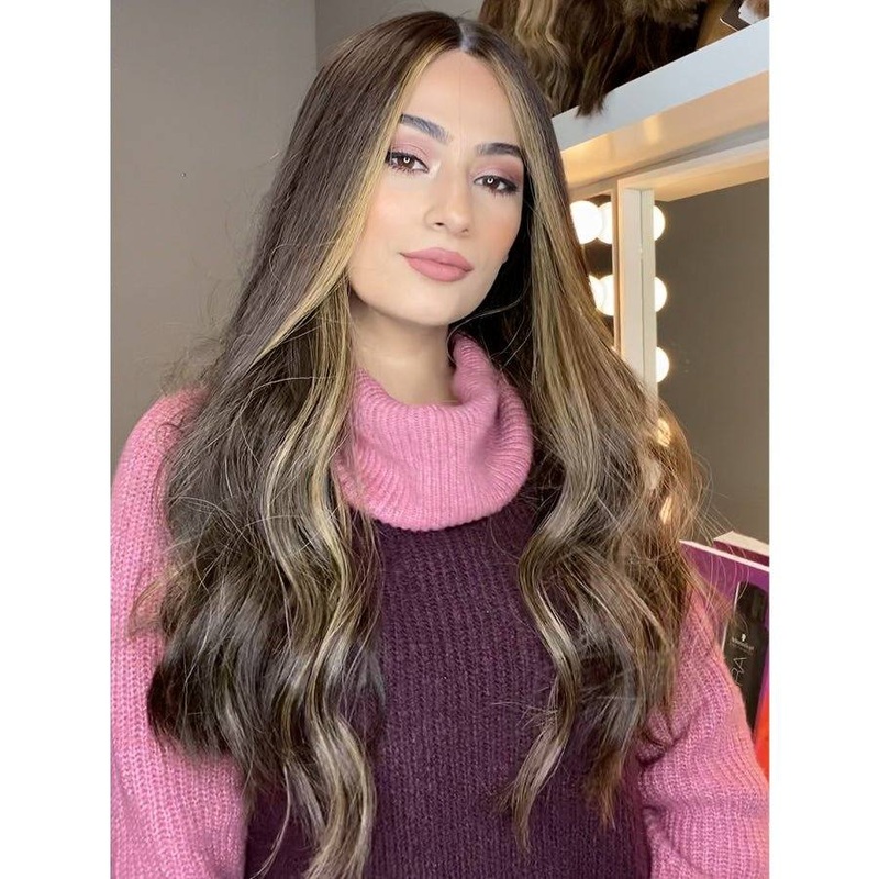 24″ Divine Lace Top Wig Dark Brown w Balayage