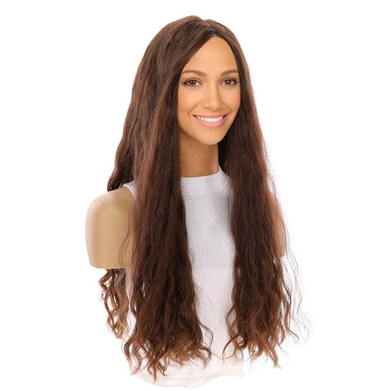 26″ Luxe Silk Top Wig #6 Neutral Medium Brown Wavy Zig Zag Lace Front