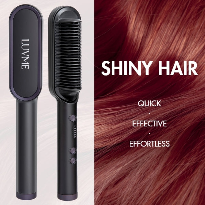 Hair Straightener Comb with US Plug, Built-in Ceramic Heating Plate, 20s Fast Heating & 5 Temp Settings & Anti-Scald for Professional Salon at Home 1pc