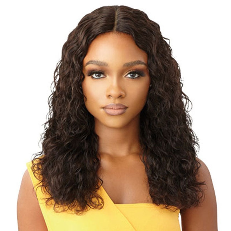 Outre 100% Unprocessed Human Hair Lace Part Wig – DEEP CURL 20 NBLK