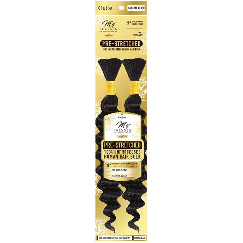 Outre Mytresses Gold Label Braids 100% Unprocessed Human Hair – PRE-STRETCHED NATURAL DEEP BULK (10″/12″/14″/18″) 10 27