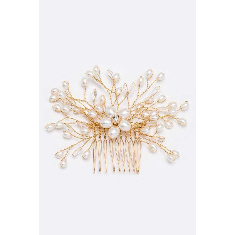 Crystal Hair Comb Gold O/S