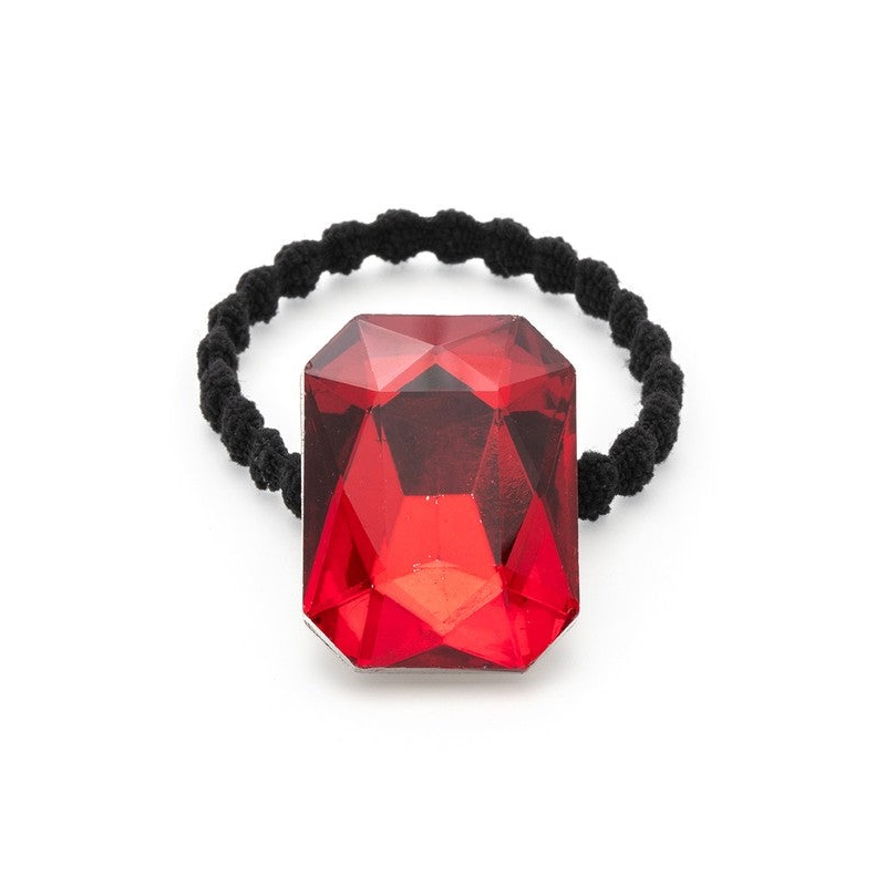 Crystal Stone Holiday Hair Tie Black Diamond O/S