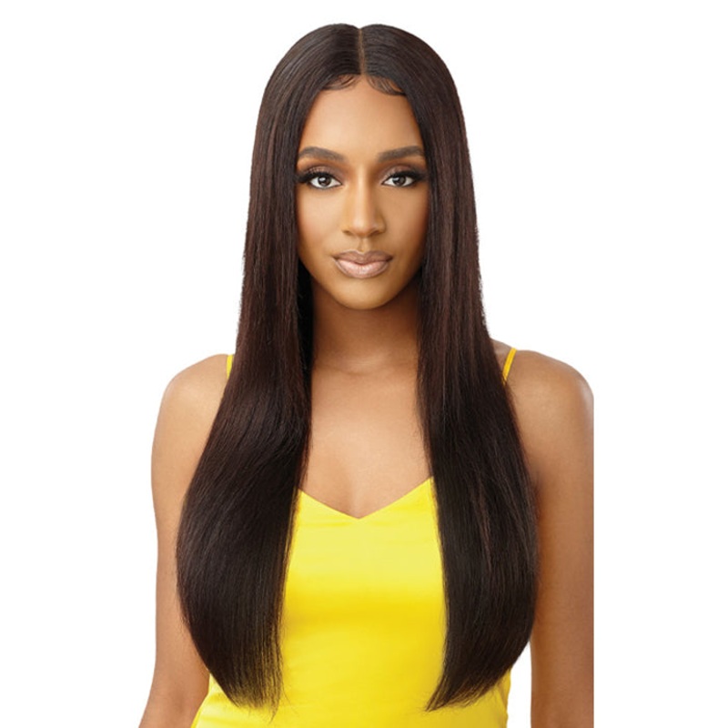 Outre Mytresses 100% Unprocessed Human Hair HD Lace Front Wig – NATURAL STRAIGHT 28 NBLK