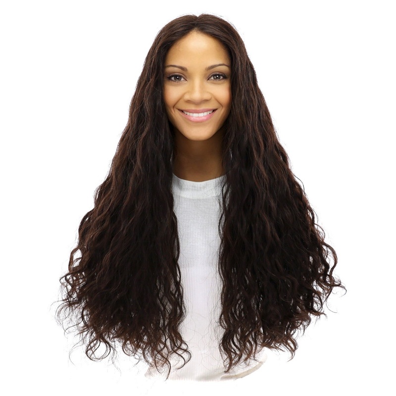 26″ Divine Luxe Lace Top Wig #4 Dark Brown Wavy Zig Zag Lace Front
