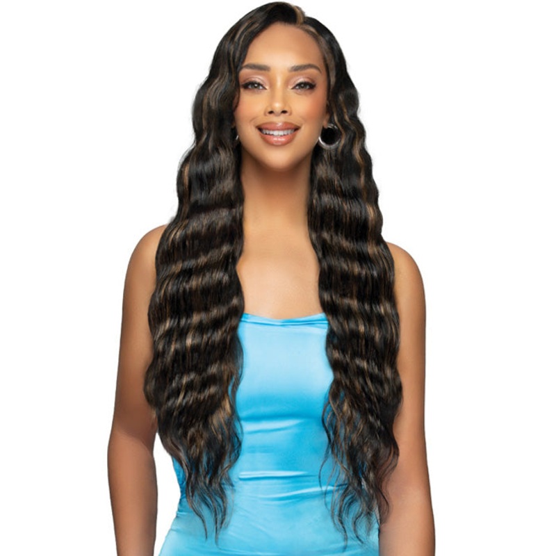 Bobbi Boss Glueless BONE STRAIGHT 100% Unprocessed Human Hair 13×7 HD Lace Front Wig – MHLF961 BODY WAVE 32″ FS1B/30