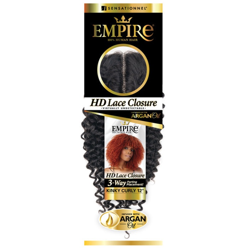 Sensationnel Empire 100% Human Hair HD Lace Closure – KINKY CULRY 12″ 1