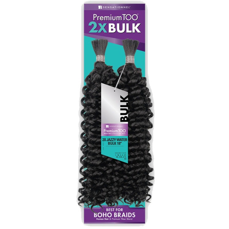Sensationnel Premium Too 2X Bulk Human Hair Blend Braids – 2X JAZZY WATER BULK 18″ 1