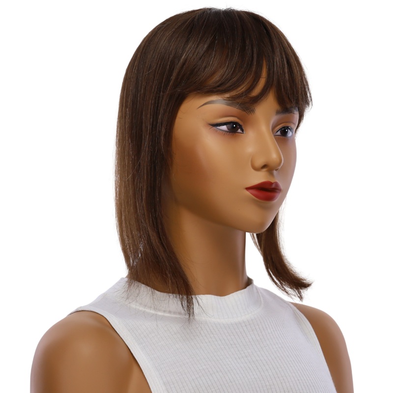 12″ Fringe Topper #6 Neutral Medium Brown 5 x 2.25″