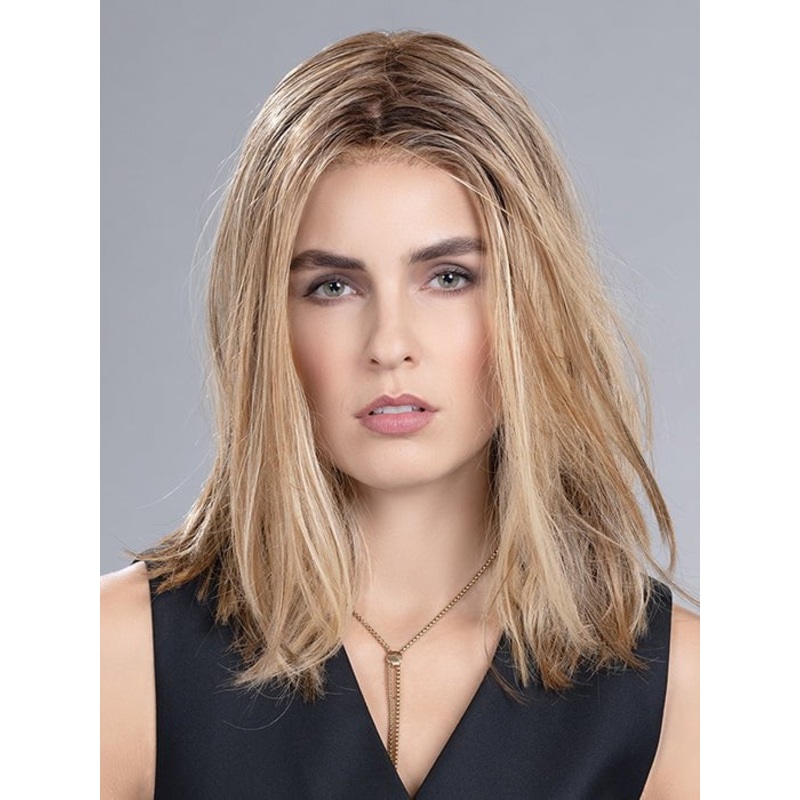 Famous | Human Hair Lace Front Top Piece (Mono Top) CHAMPAGNE-ROOTED