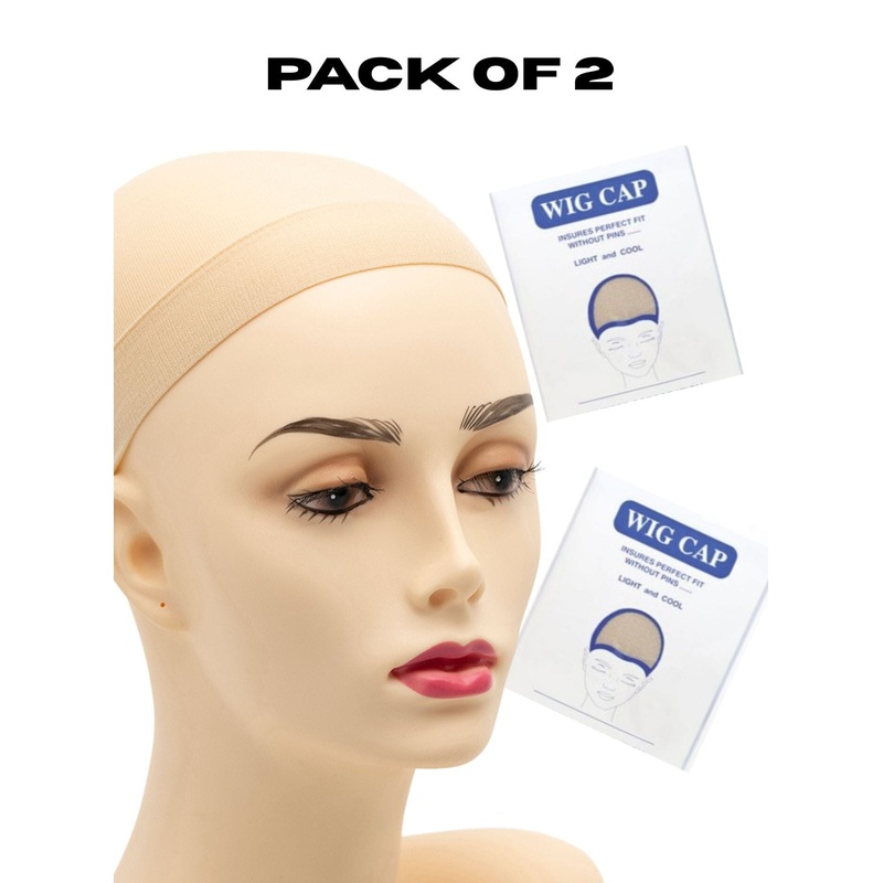 Nylon Wig Liner (Wig Cap) Pack of 2 – Beige/Blonde