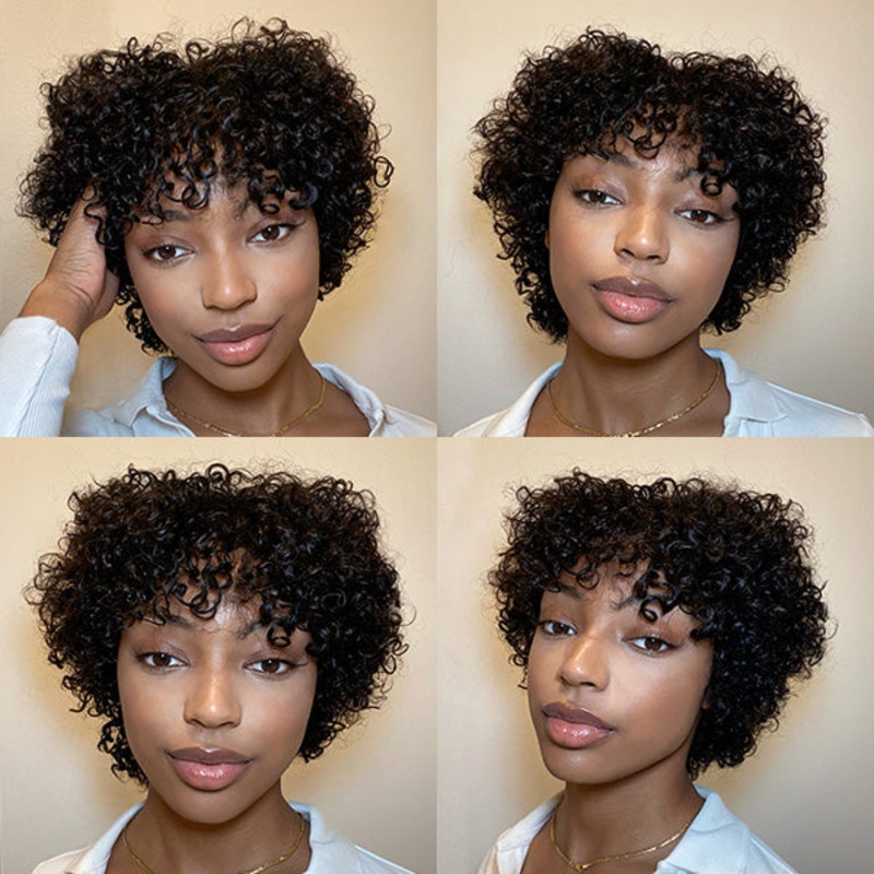 Special Deal | Luvme Hair Throw On & Go Ultra Natural Lightweight Bouncy Curly Wig with Bangs 100% Human Hair 6