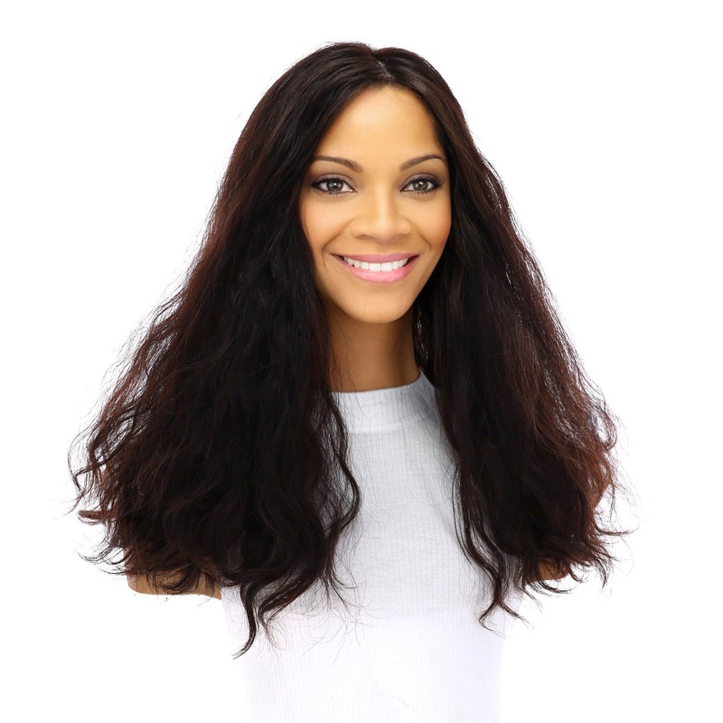 18″ Topaz Lace Top Topper Natural Black Wavy