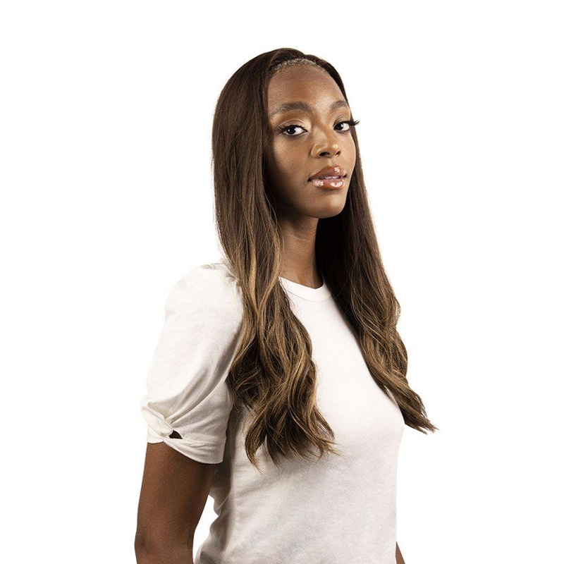 24″ 3/4 Bandfall Wig Dark Brown Balayage