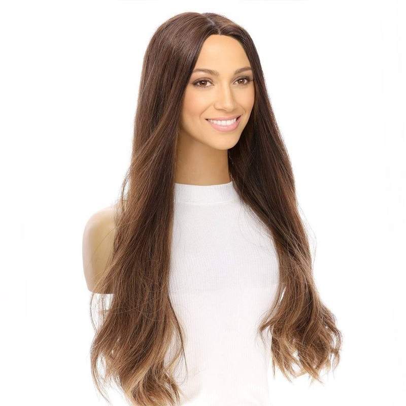 26″ Divine Lace Top Wig Medium Brown Balayage Zig Zag Lace Front