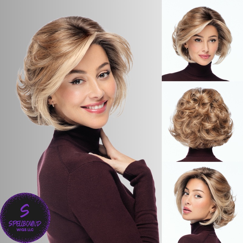 Charlotte Realistic – Look Fabulous Collection by TressAllure EL12/22/8 – Light golden brown + gold blonde highlights with medium brown root