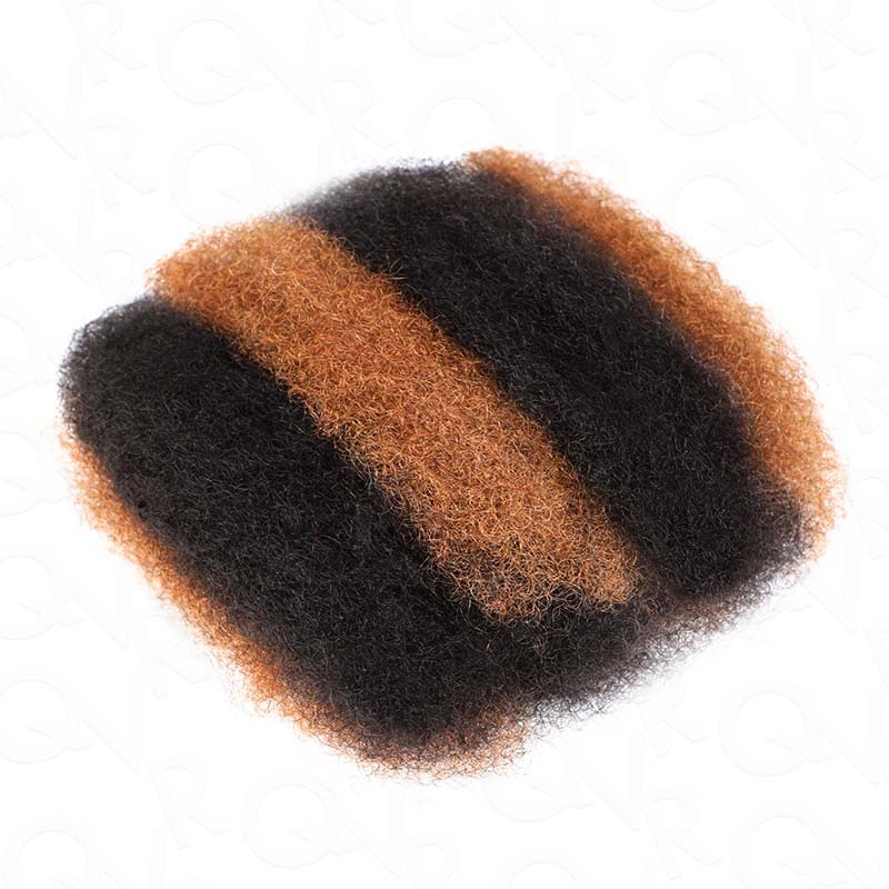 QVR Multi-Color Combo Afro Kinky Bulk Human Hair For Braiding Dreadlock Two Colors #P1B/30 10” 3 Packs (Full Head)